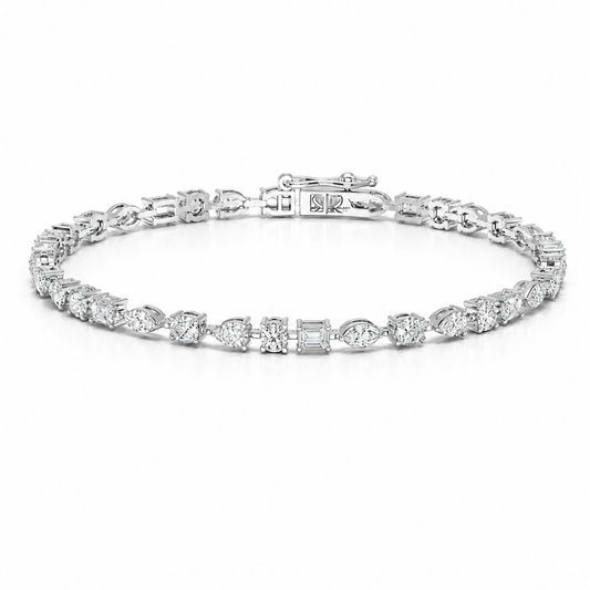 Mixed Shape Lab Diamond Tennis Bracelet