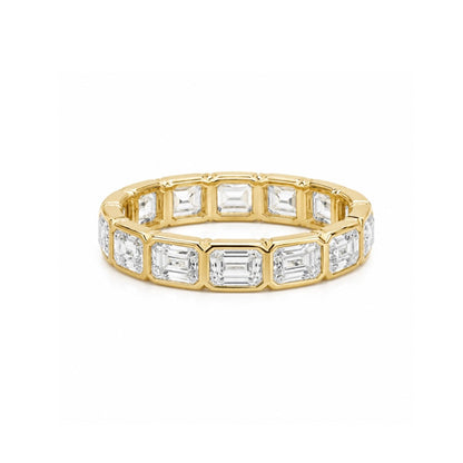 Bezel Set Emerald Cut Eternity Ring