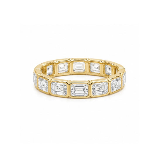 Bezel Set Emerald Cut Eternity Ring