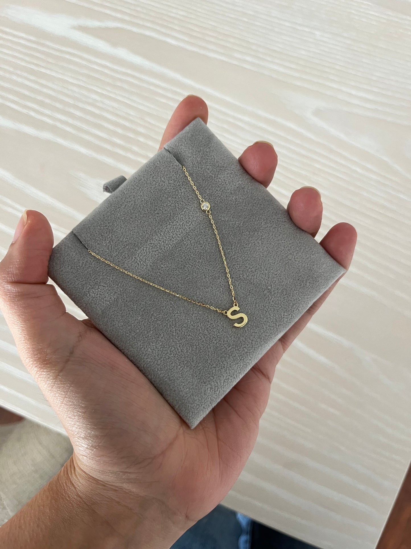 Initial & Birthstone Necklace