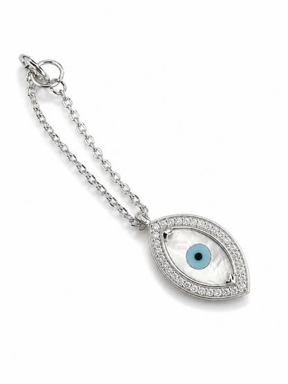 Marquise Evil Eye Watch Charm With Diamonds