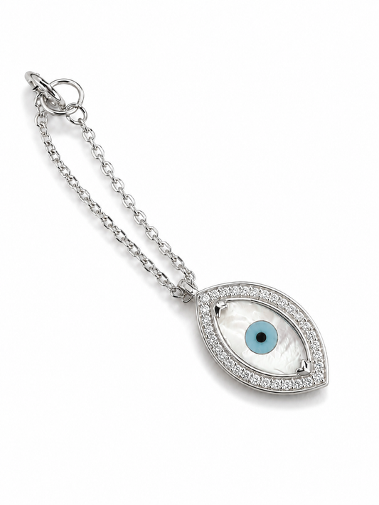 Marquise Evil Eye Watch Charm With Diamonds