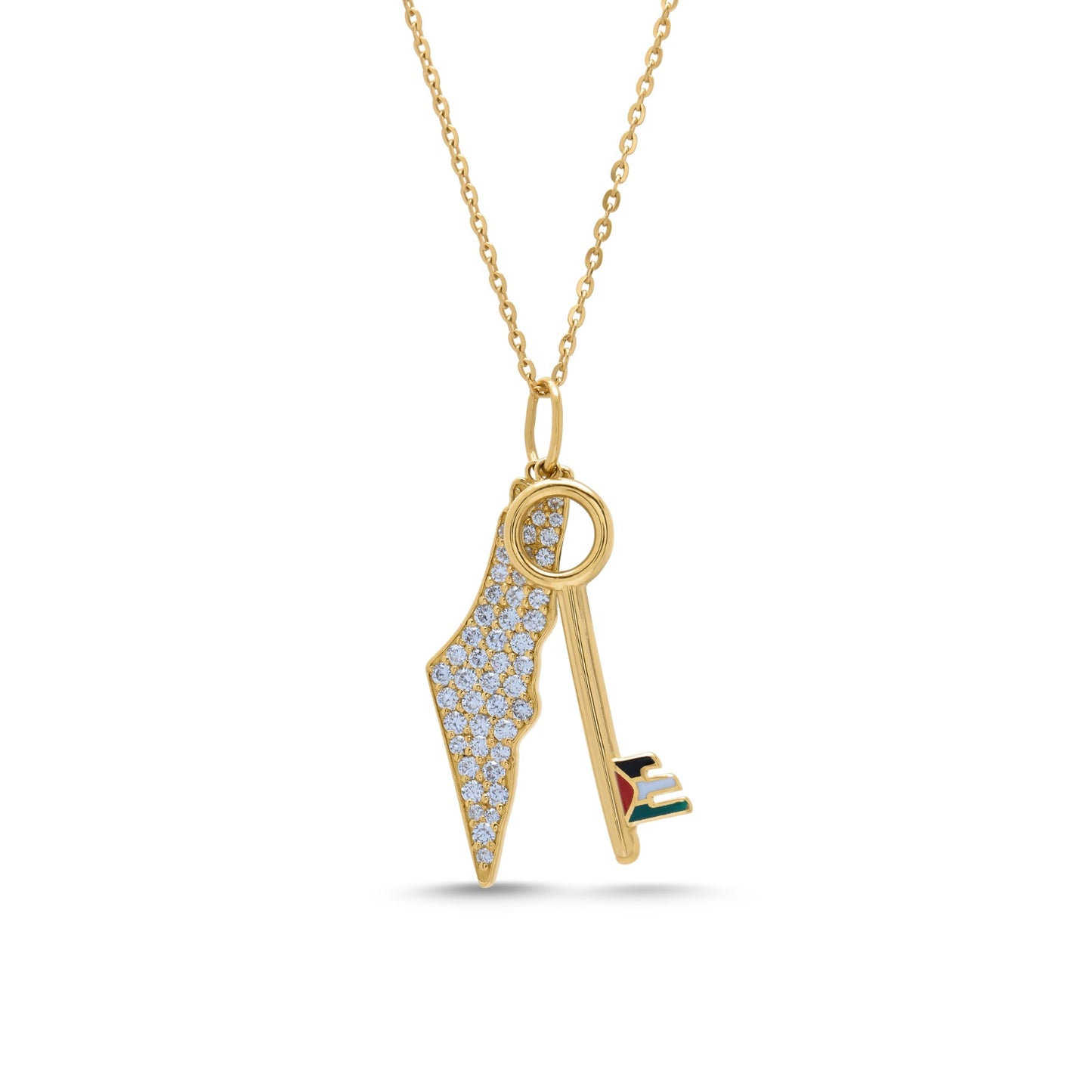 Diamond Map Necklace & Key Of Return