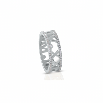 Diamond Roman Numeral Ring
