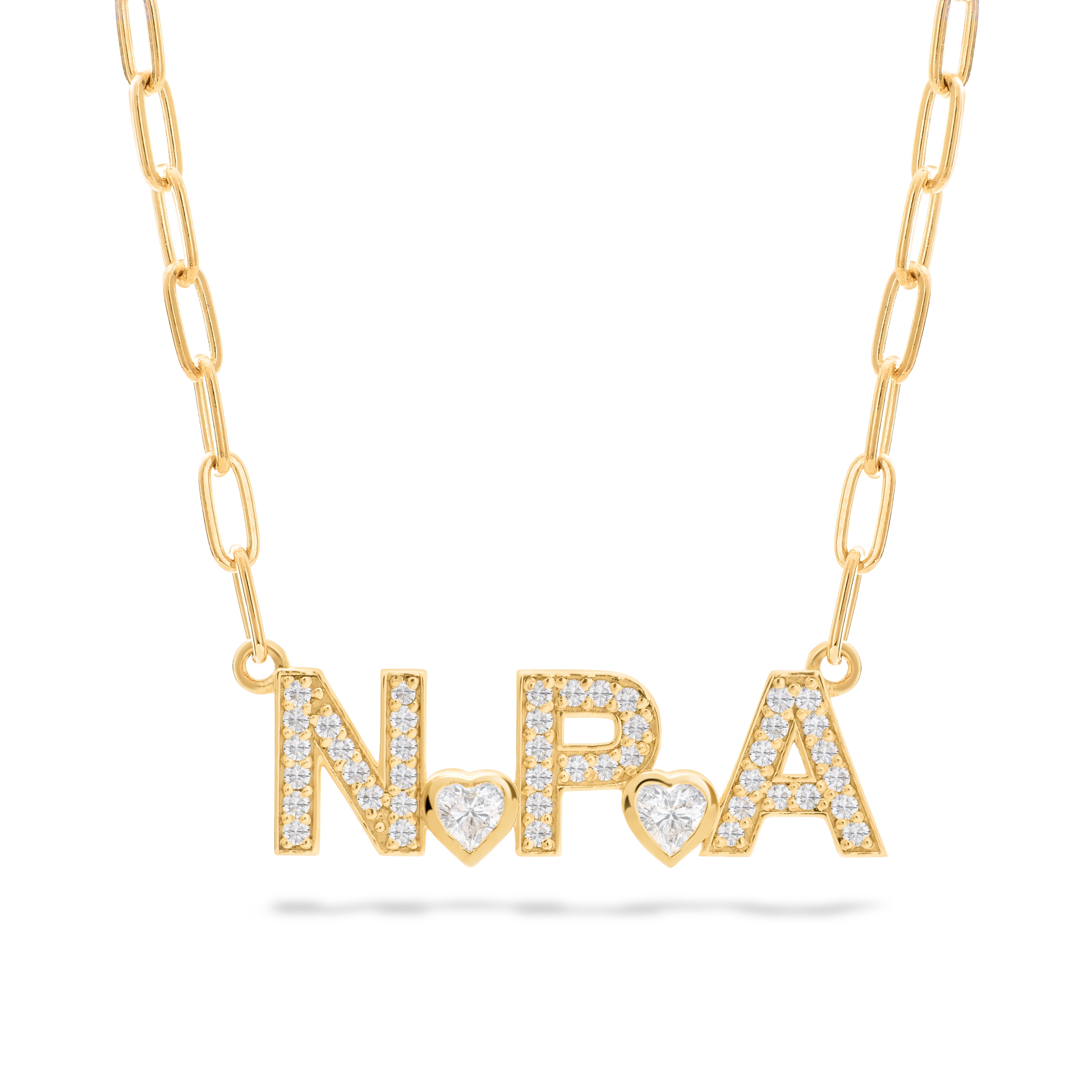 Diamond Initials on A Paperclip Chain