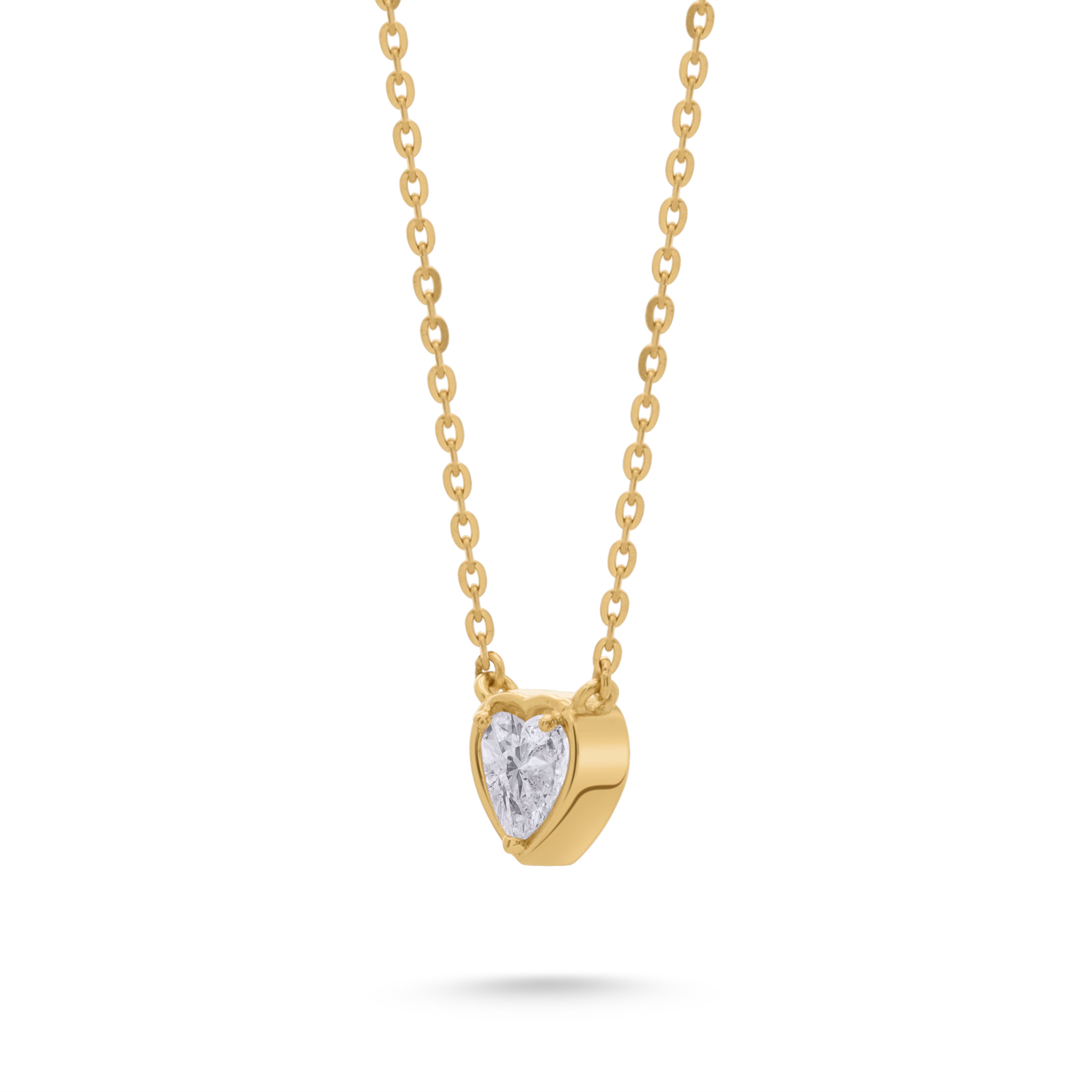 Bezel & Prong Set Lab Diamond Heart