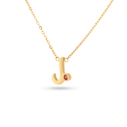 Script Initial & Birthstone Necklace