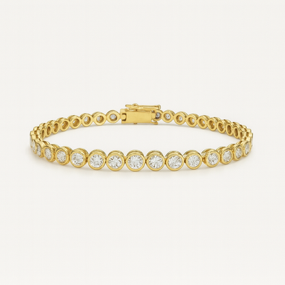 Graduated Bezel Set Diamond Tennis Bracelet