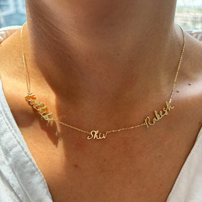 Three Name Necklace