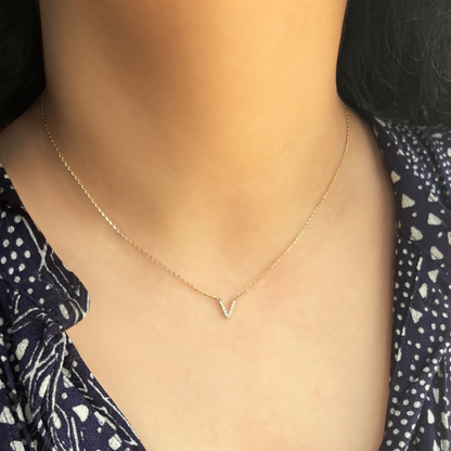 Petite Diamond Initial Necklace