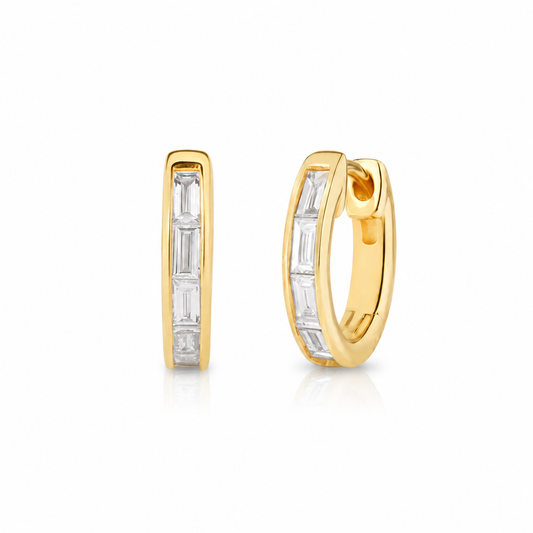 Channel Set Baguette Huggies