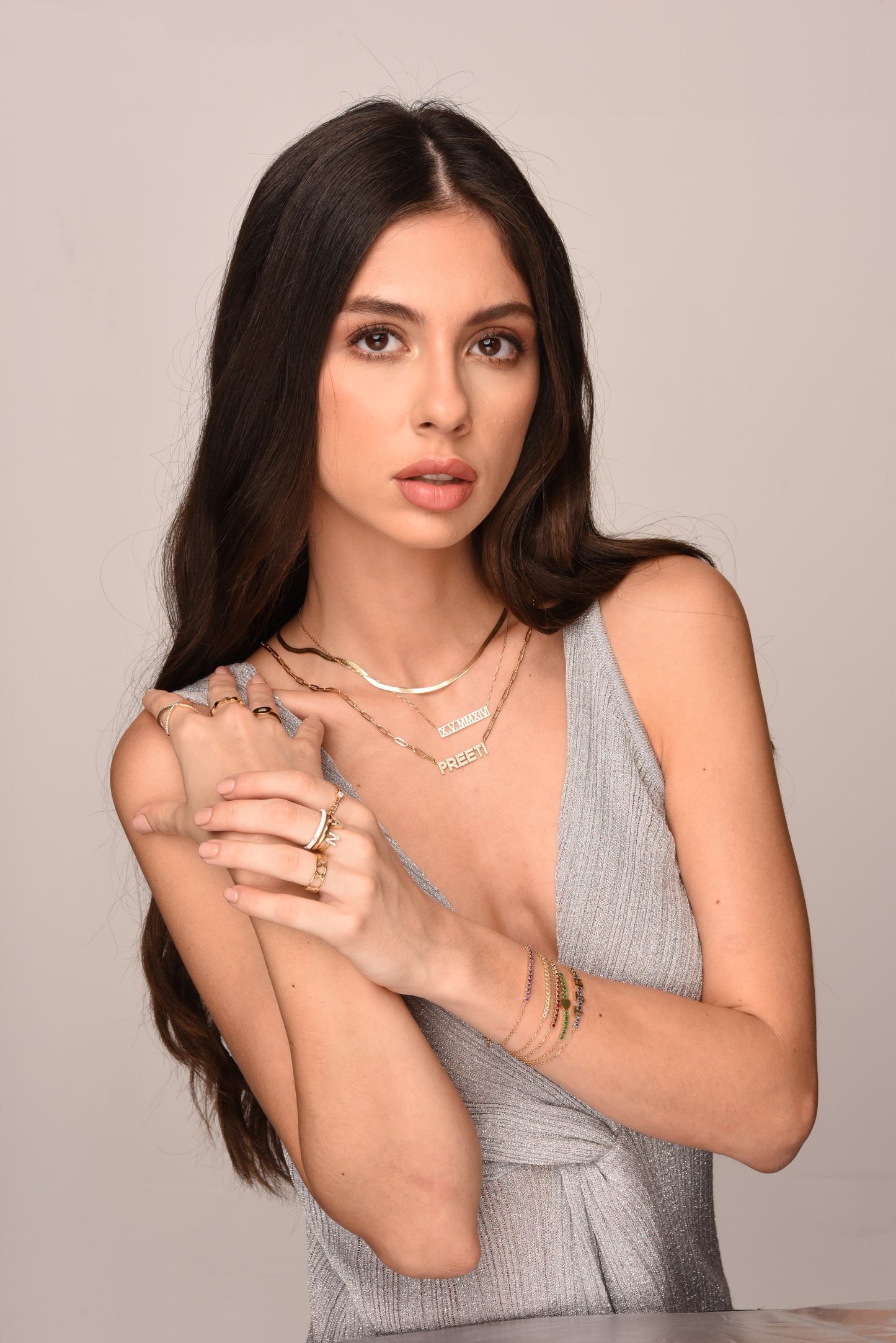 Diamond Name Necklace On a Paperclip Chain