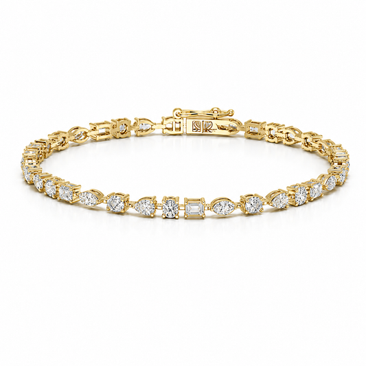 Mixed Shape Lab Diamond Tennis Bracelet