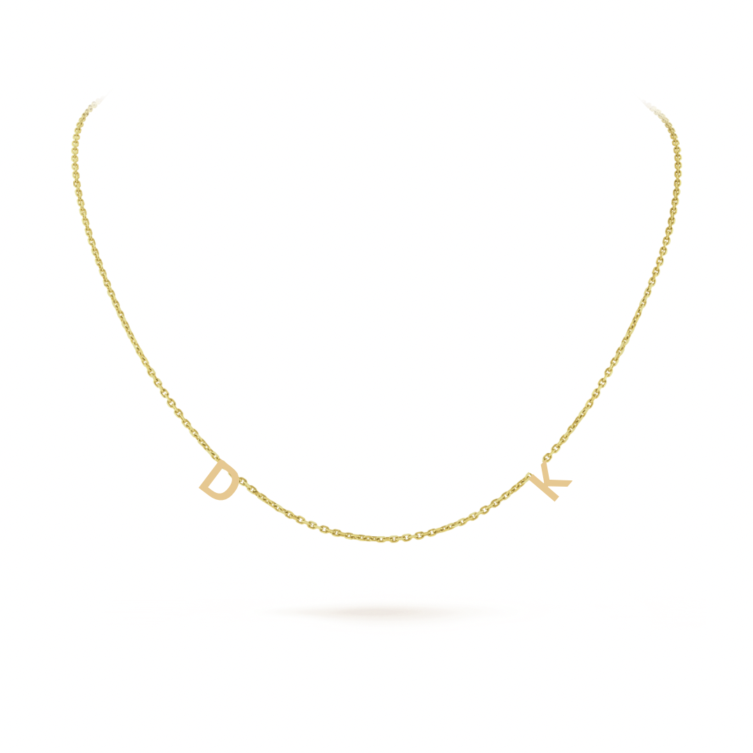 Initial necklace. Two initial necklace in 18k gold
