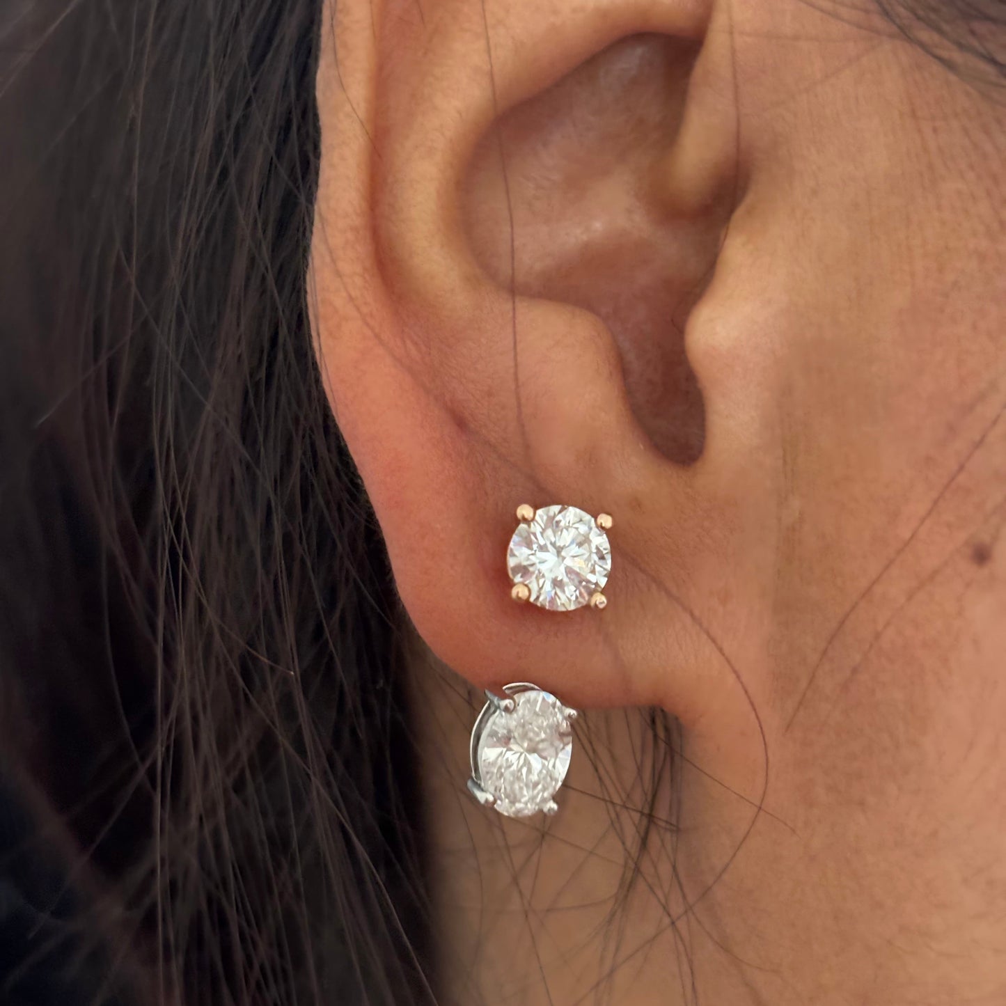 Oval Diamond Earring Jackets