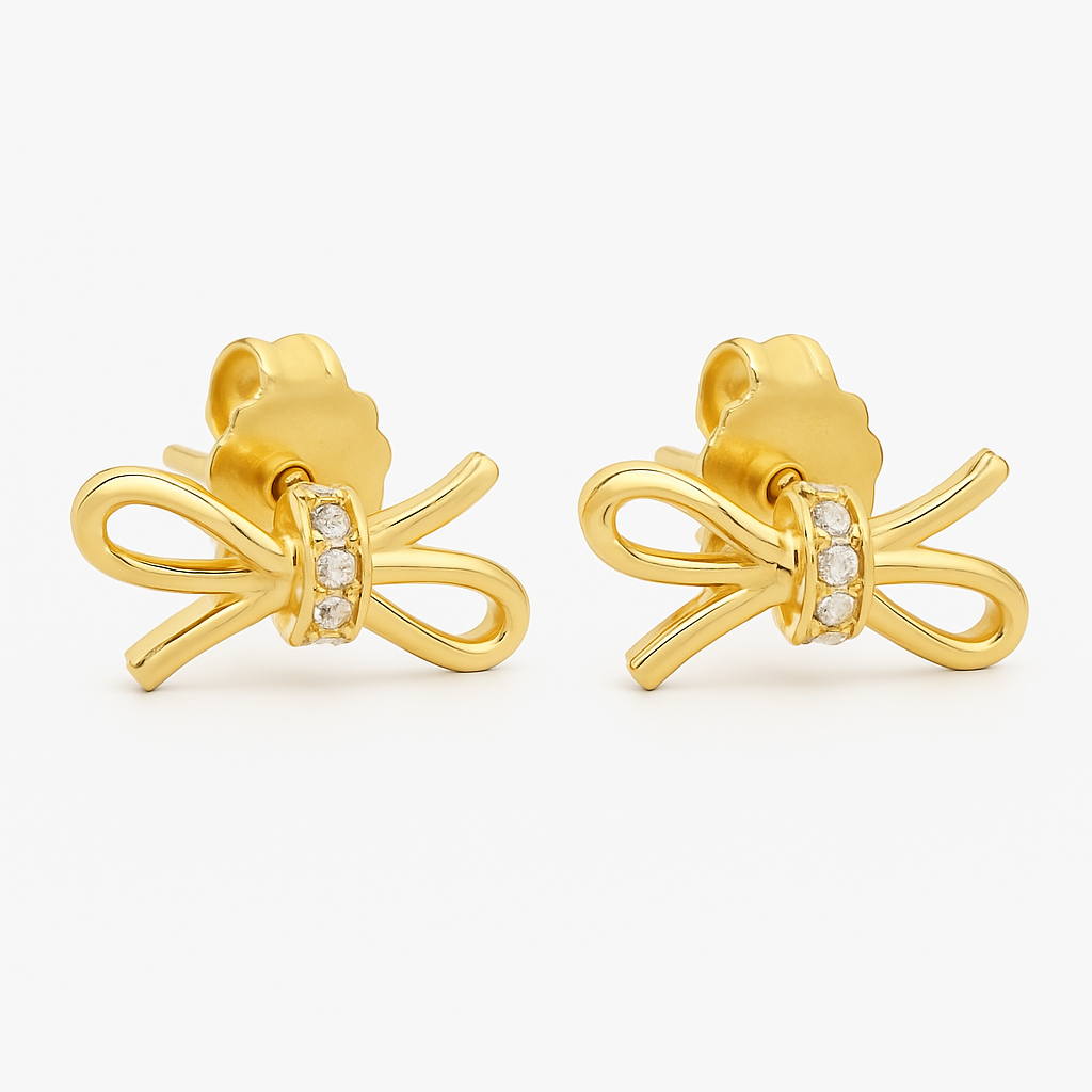 Diamond Bow Earrings