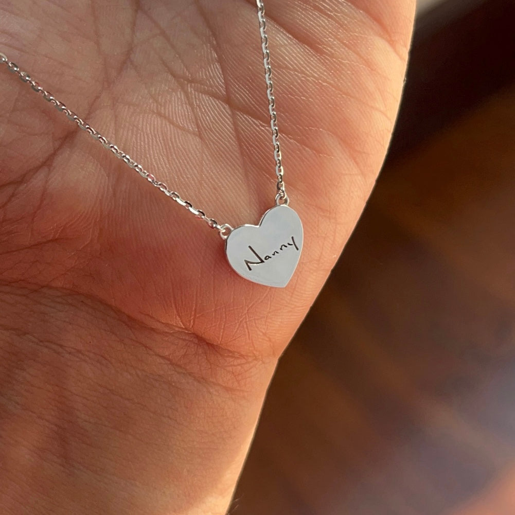 Handwritten Signature Heart Necklace
