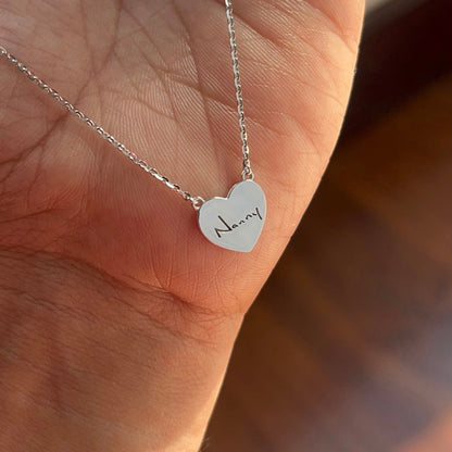 Handwritten Signature Heart Necklace