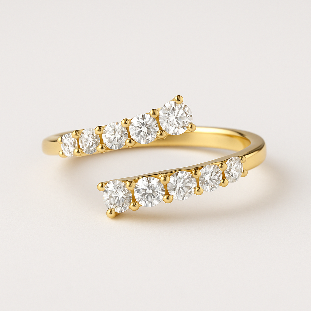 Graduated Diamond Wrap Ring