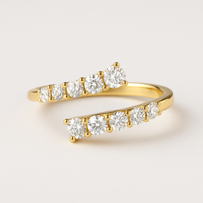 Graduated Diamond Wrap Ring