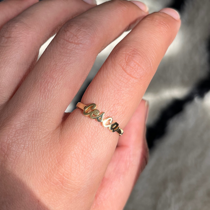 Solid Gold Name Ring
