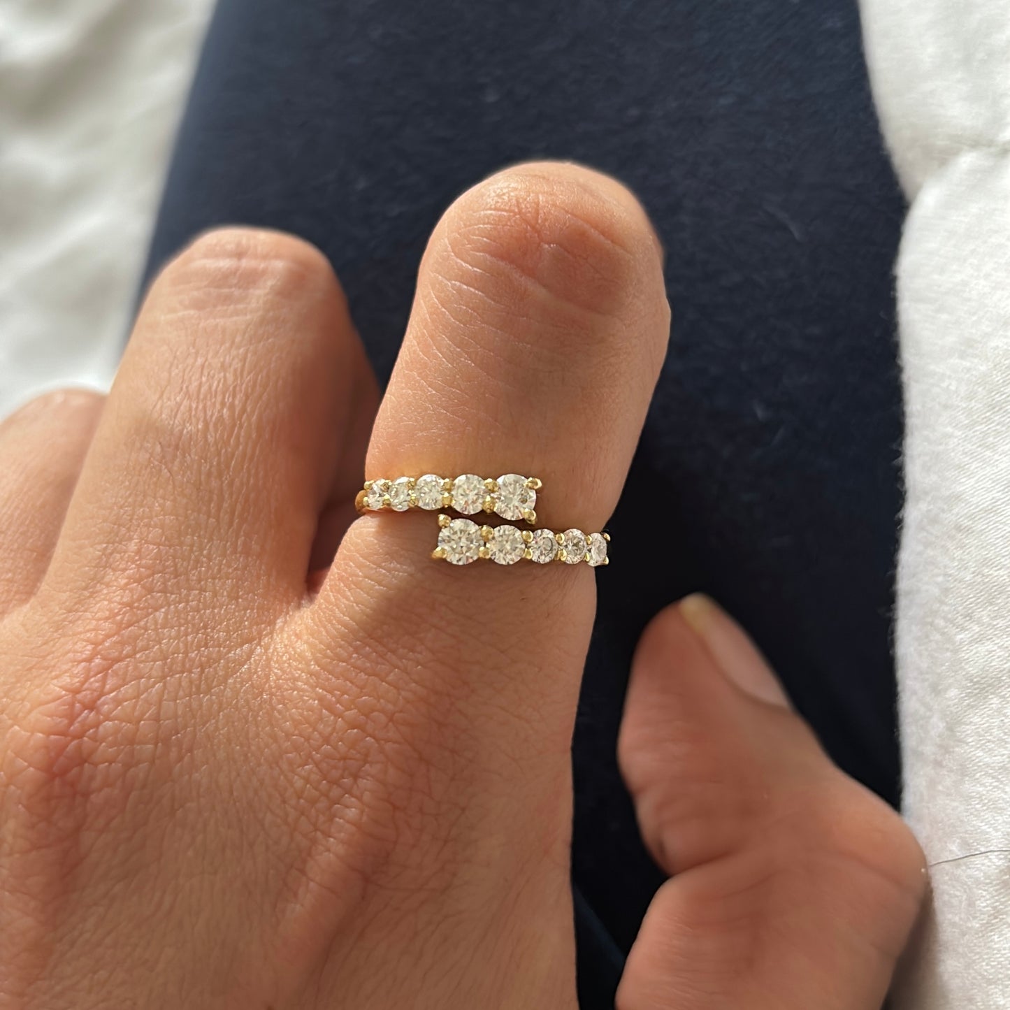 Graduated Diamond Wrap Ring