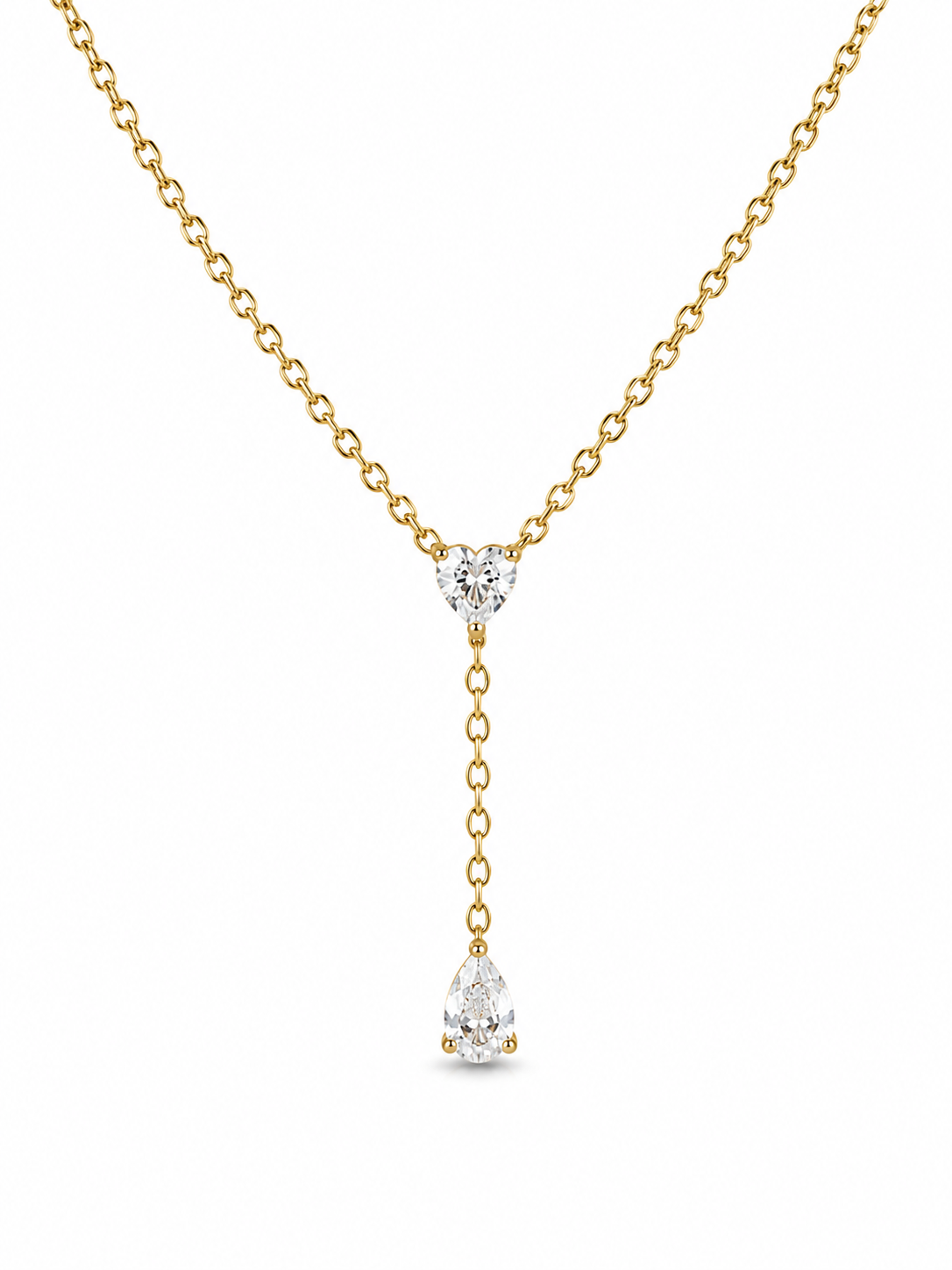 Diamond Heart & Pear Lariat