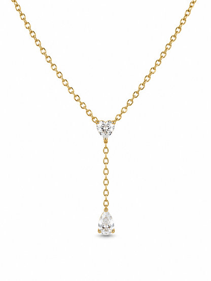 Diamond Heart & Pear Lariat