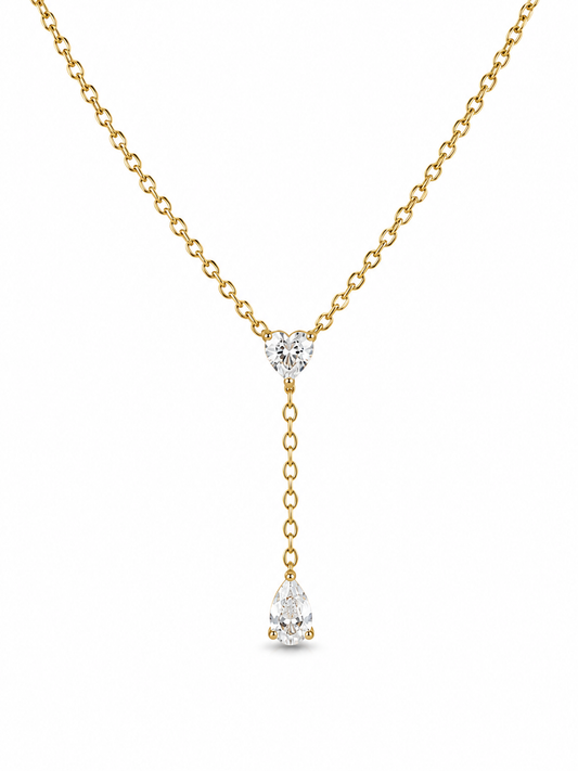 Diamond Heart & Pear Lariat