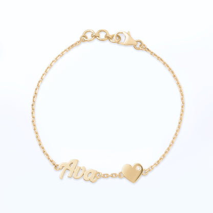 Kids Name & Heart Bracelet