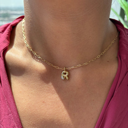 Frosted Bubble Initial Charm