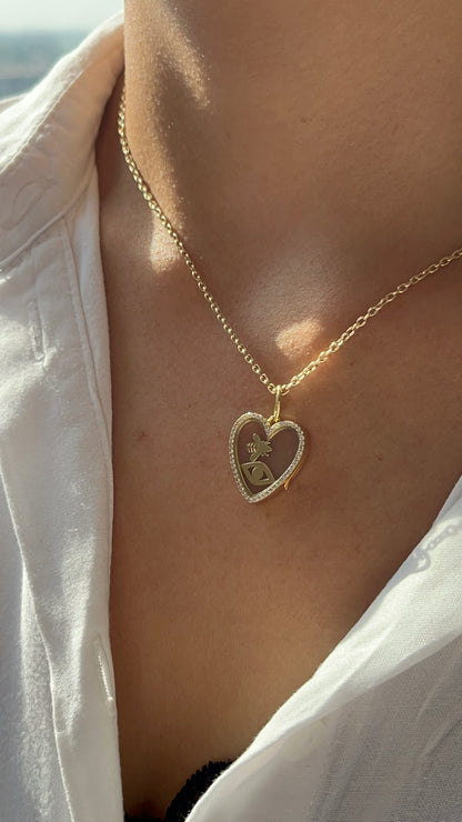 Diamond Heart Floating Glass Locket