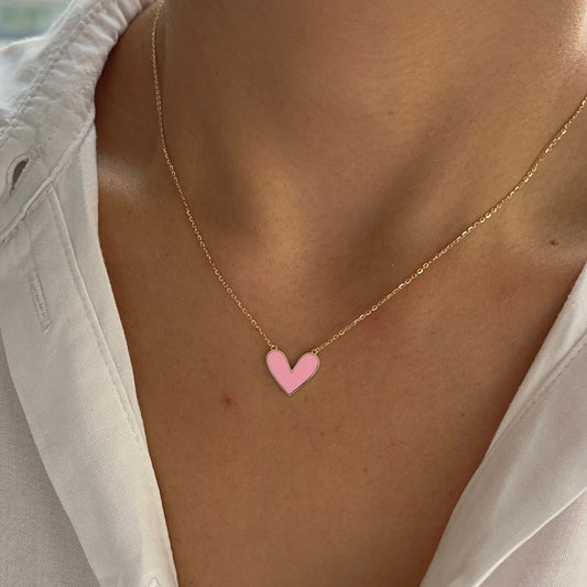 Enamel Heart Necklace