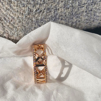 Diamond Roman Numeral Ring