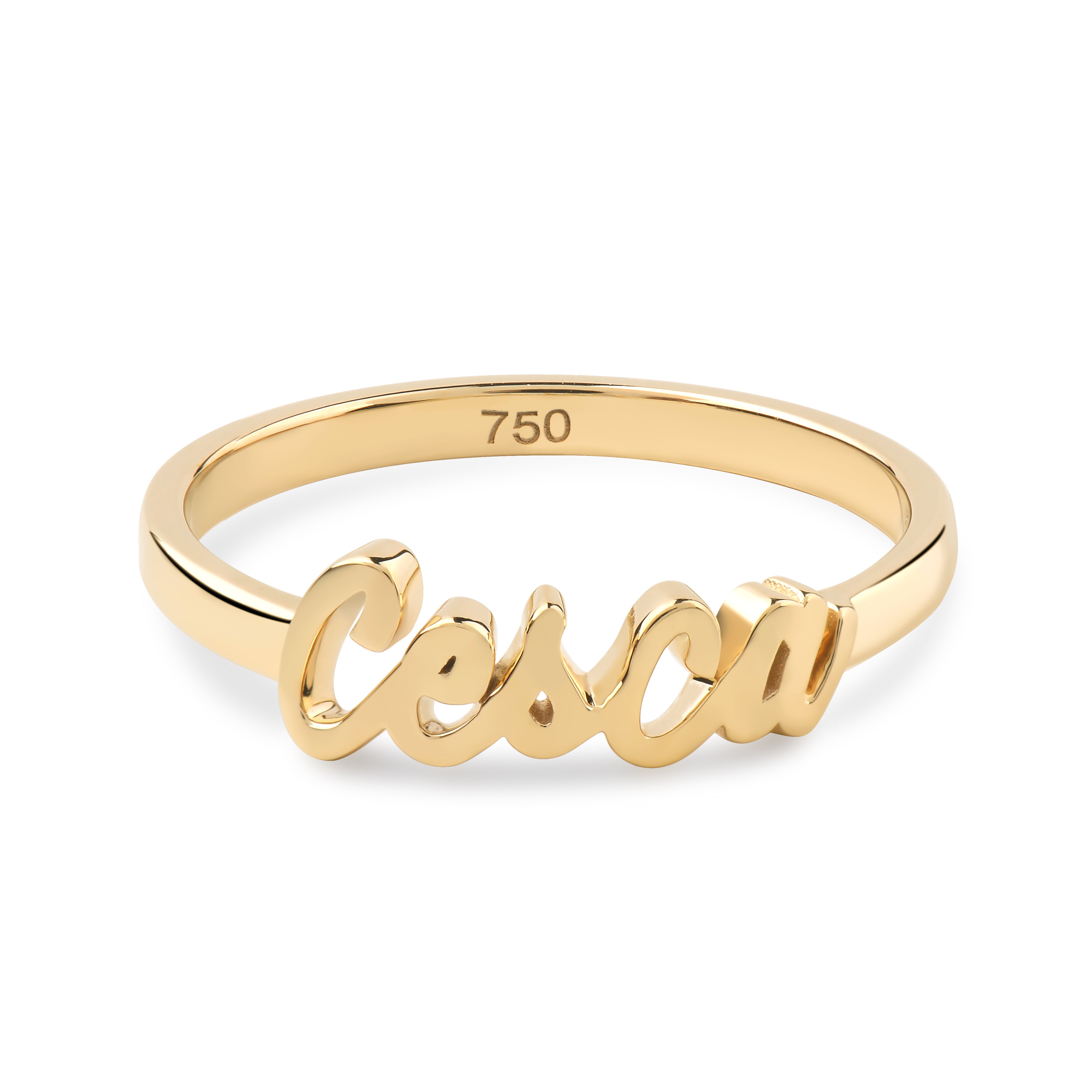 Solid Gold Name Ring
