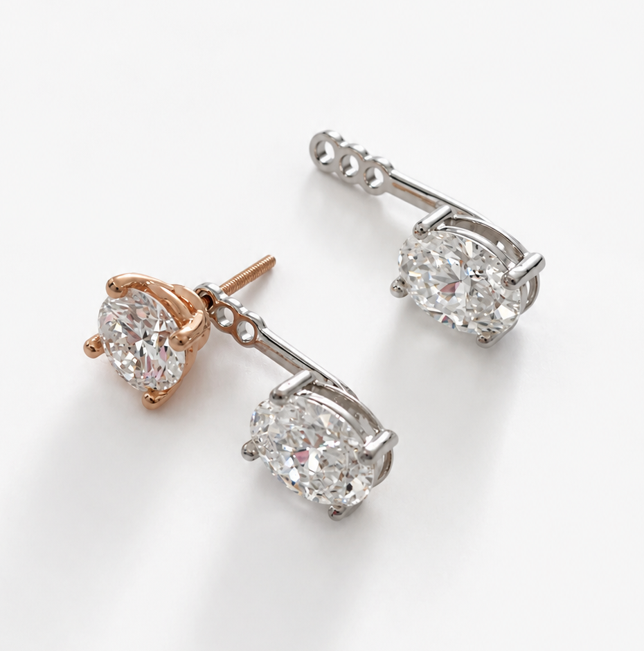 Oval Diamond Earring Jackets
