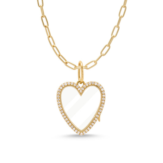 Diamond Heart Floating Glass Locket