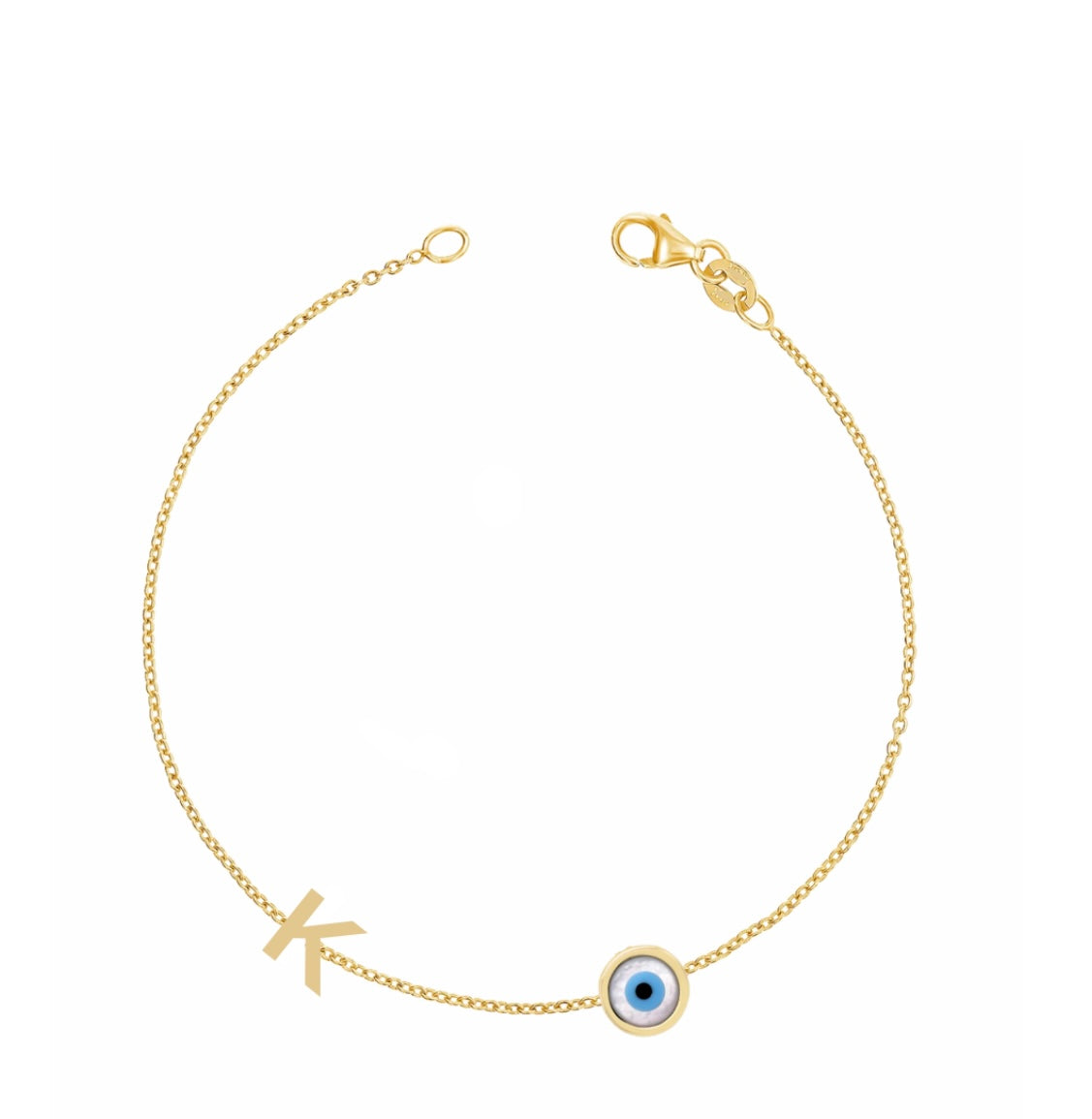 Gold Initial & Charm Bracelet