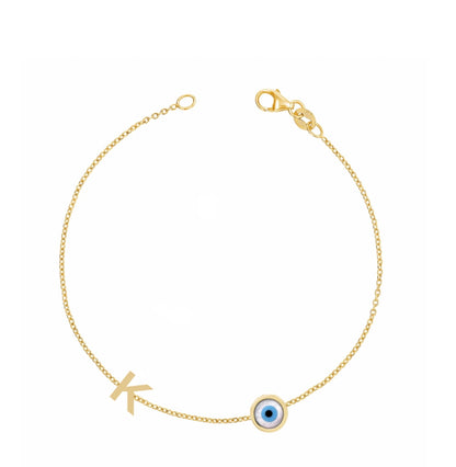 Gold Initial & Charm Bracelet