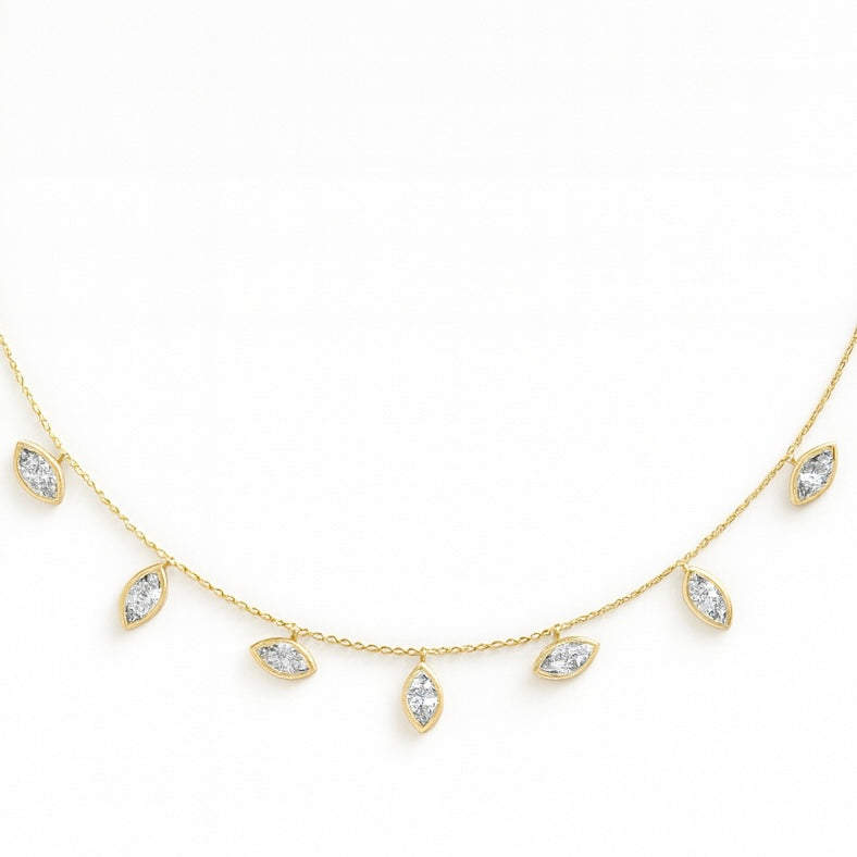 Marquise Diamond Drop Necklace