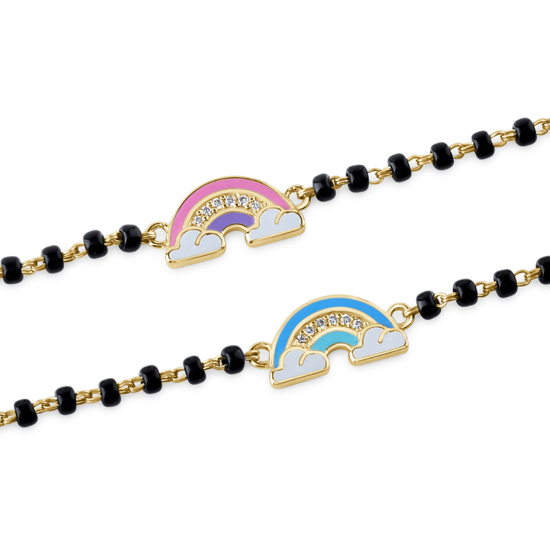 Enamel & Diamond Rainbow Nazar Bracelet