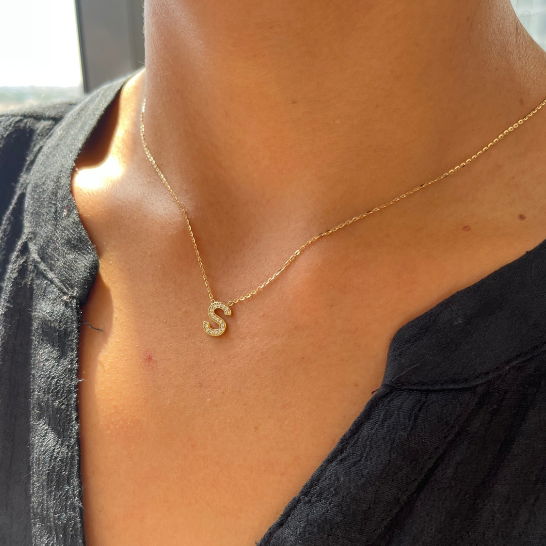Diamond Initial Necklace