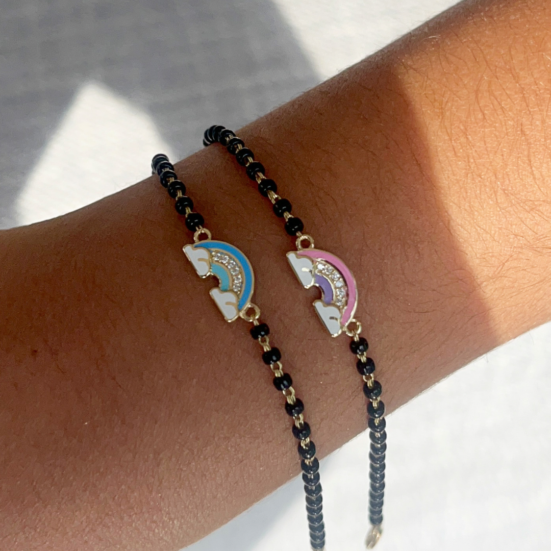 Enamel & Diamond Rainbow Nazar Bracelet