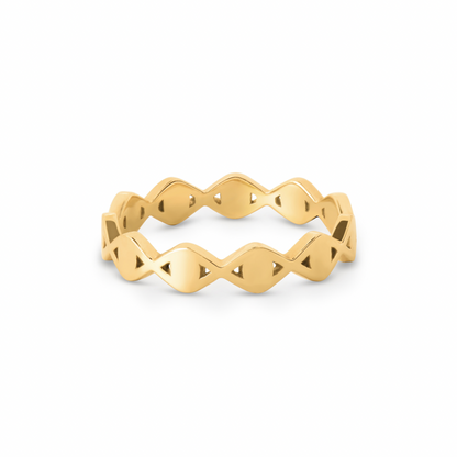 Solid Gold Evil Eye Eternity Ring