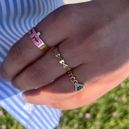 Solid Gold Evil Eye Eternity Ring