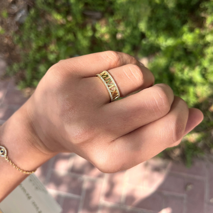 Diamond Roman Numeral Ring