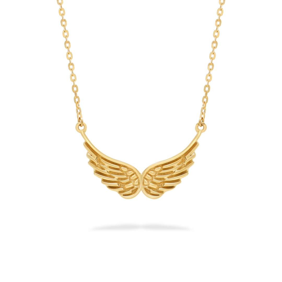 Angel Wings Solid Gold Necklace