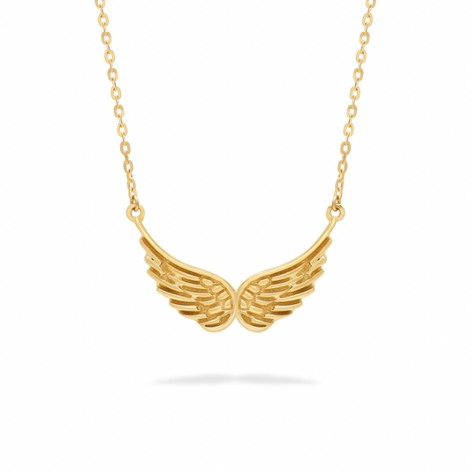 Angel Wings Solid Gold Necklace