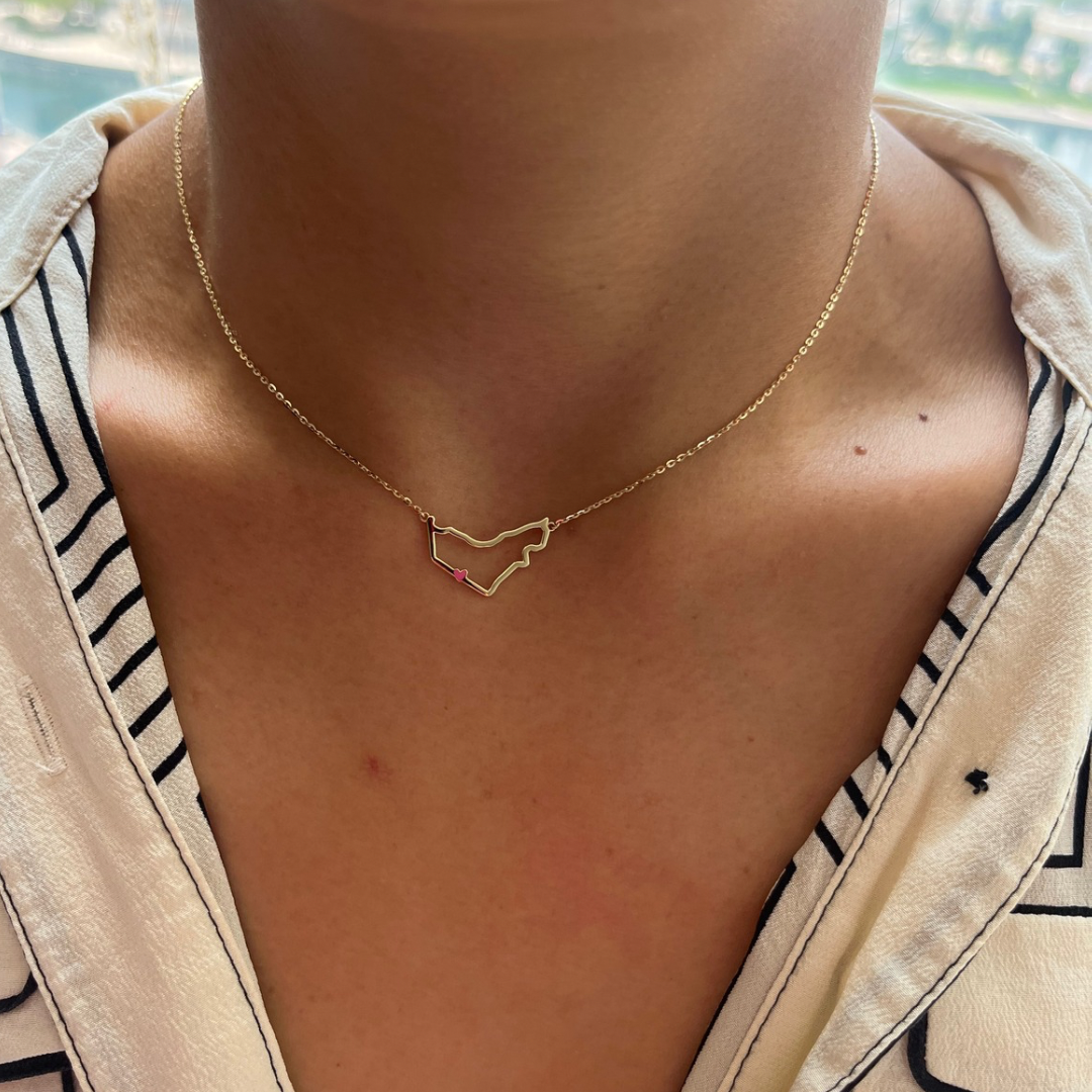 UAE Map Outline Necklace