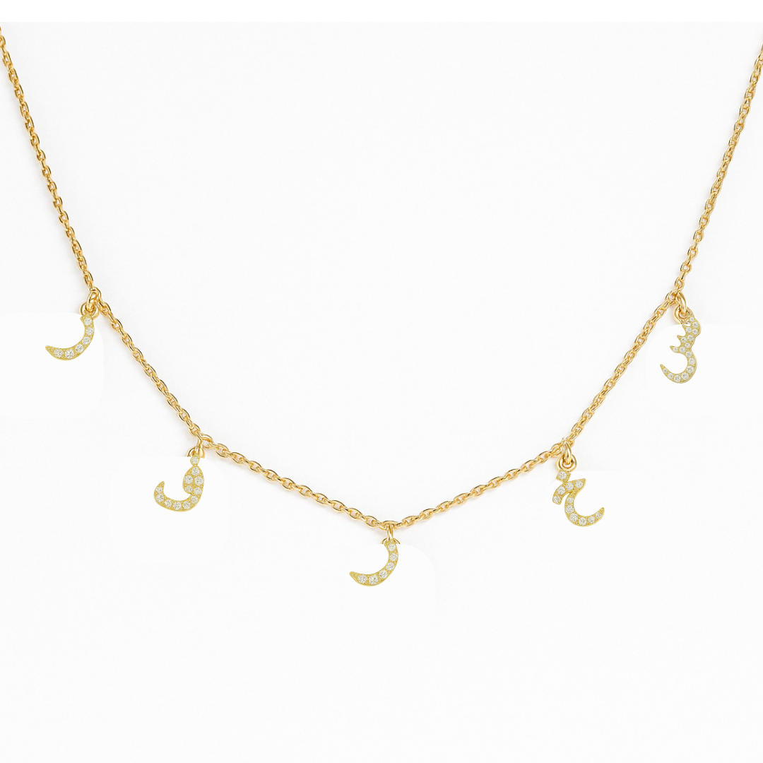 Arabic Diamond Initial Necklace